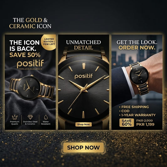 ⌚ GOLD & CERAMIC WATCH FOR MEN & WOMEN | PKR 1199 ONLY ✨